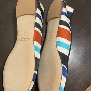 J crew woman striped ballet flats